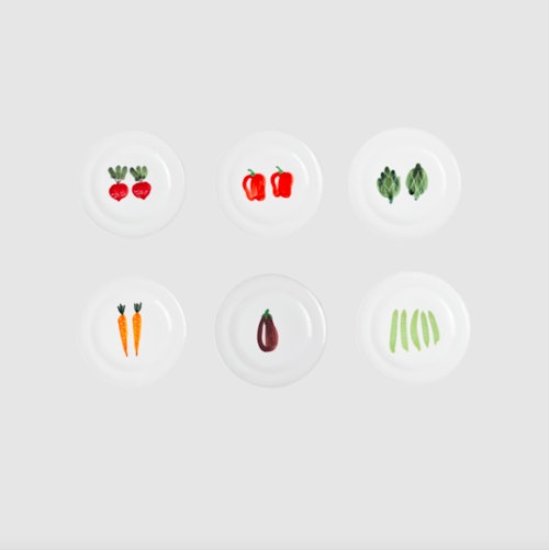 The Sette, Vegetable Starter Plate Set of Six, £140