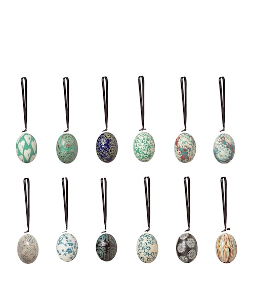 OKA, Ostara Ceramic Egg Decorations Set Of Twelve - Blue, £50