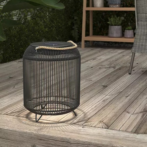 John Lewis & Partners Rattan Solar Powered Garden Lantern