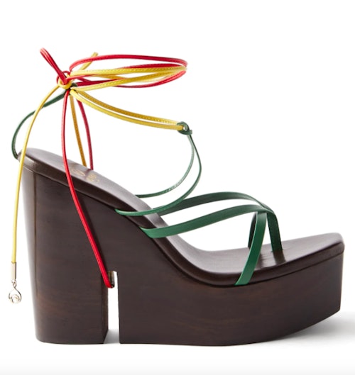 Brother Vellies, Gemini Leather-Strap Wooden Sandals, £515