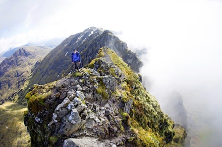 Along its narrowest and most exposed sections, the Aonach Eagach is perhaps the most thrilling ridge traverse on mainland Britain. Along its narrowest and most exposed sections, the Aonach Eagach is perhaps the most thrilling ridge traverse on mainland Britain.