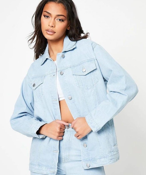 Light Wash Oversized Denim Jacket Co-Ord