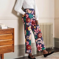 High Waisted Richmond Trousers French Navy, Flora Bloom