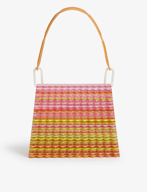 what to buy this weekend TOUCHLESS, Marbled Pleated Striped 3D-Printed Shoulder Bag, £265