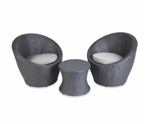 Aldi, Anthracite & Grey Rattan Bistro Set