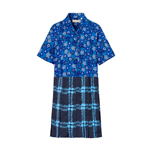 Open-Collar Short-Sleeved Printed Dress, £59.90