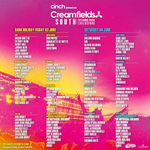cinch presents Creamfields festival 2022