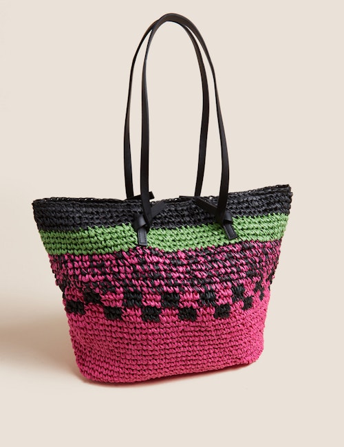 best basket bags M&S, Straw Tote Bag, £25