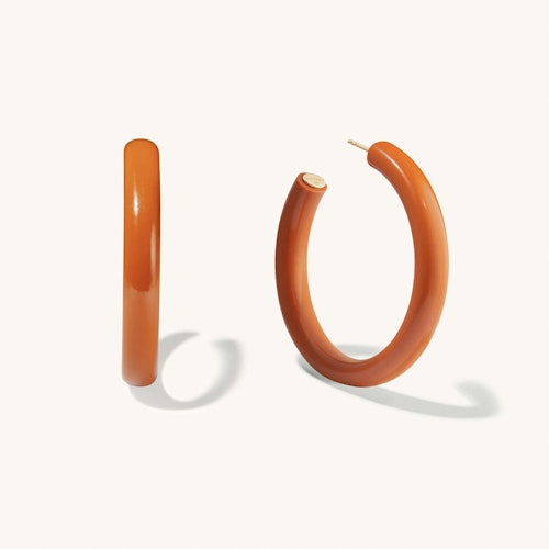 best earrings Mejuri, Solid Large Hoops Resin, £69