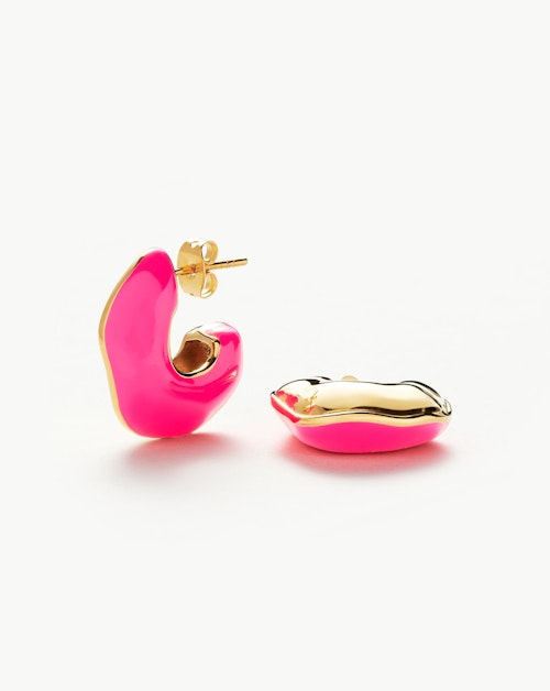 best earrings Missoma, Squiggle Chubby Two Tone Enamel Hoop Earrings, £120