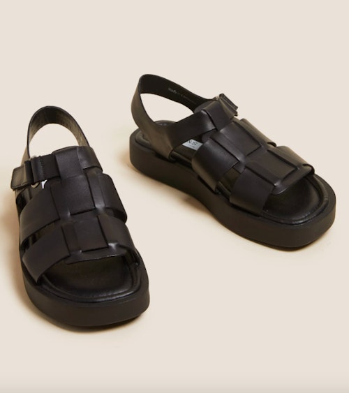 Leather Strappy Black Sandals, £45