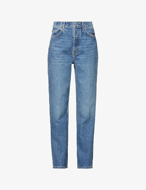 Reformation, Cynthia straight-leg high-rise recycled and organic cotton-blend denim jeans, £130