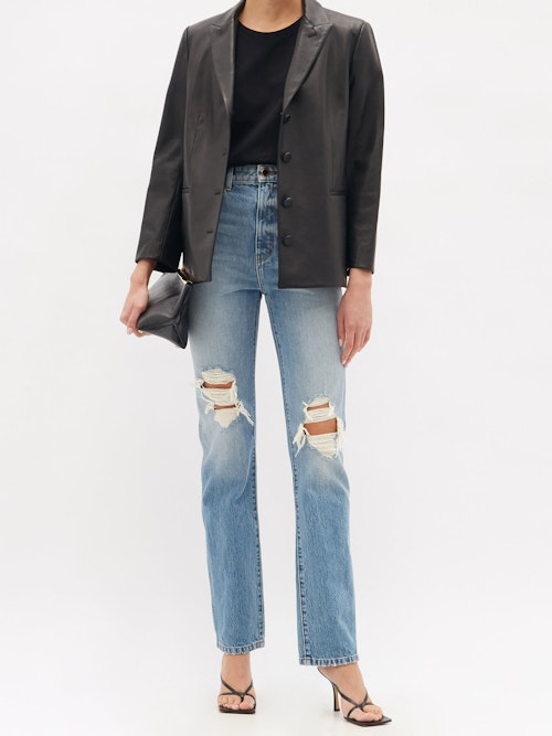 Khaite, Danielle distressed straight-leg jeans, £350