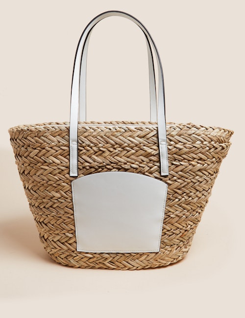 lunchtime shop Marks & Spencer, Straw Tote Bag, £39.50
