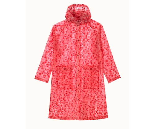 Marble Hearts Ditsy Printed Clear Rain Mac