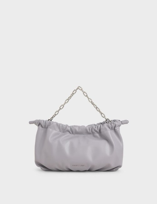 Charles & Keith Chain Handle Drawstring Clutch