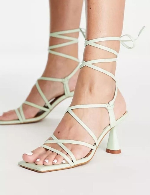 ASOS DESIGN Henning Premium Leather Mid Heeled Sandal, WAS £55 NOW £28.25