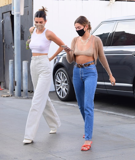 Kendall Jenner and Hailey Bieber wearing Jeans Kendall Jenner and Hailey Bieber wearing Jeans