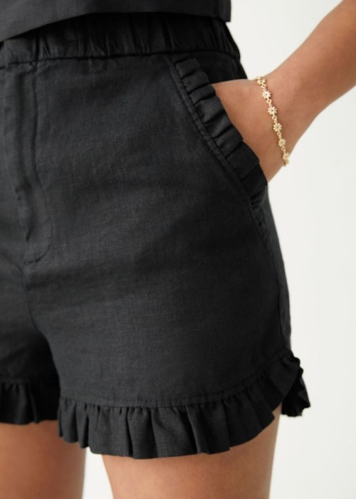 &Other Stories Frilled Linen Shorts