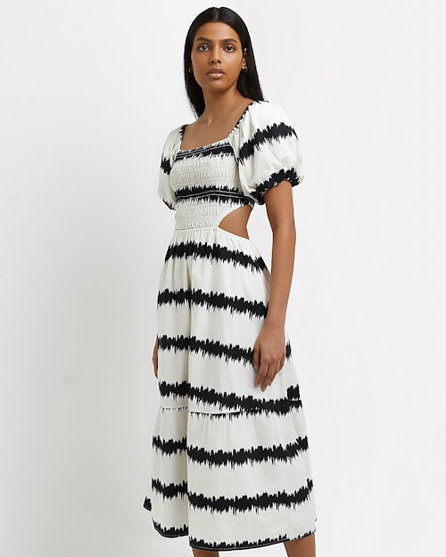 river island best buys Black Striped Smock Midi Dress, £42