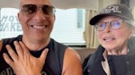 Vin Diesel and Rita Moreno on the set of Fast X