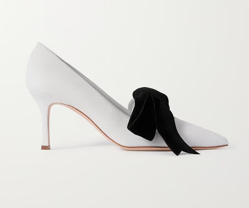 Manolo Blahnik Serba 70 bow-detailed suede pumps