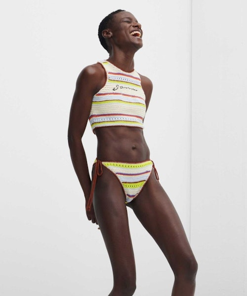 Ganni Crochet High-Neck Bikini Top, £125