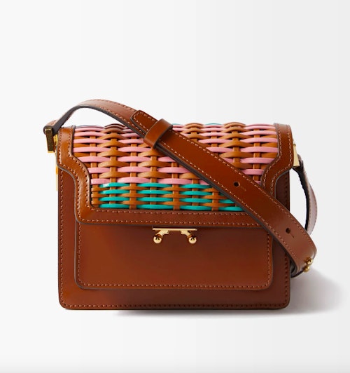 Marni, Trunk Mini Woven-Leather Shoulder Bag, WAS £1,370 NOW £1,027