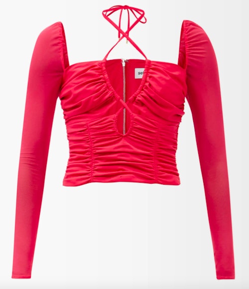 Self-Portrait, Cut-Out Gathered-Jersey Top, WAS £200 NOW £100