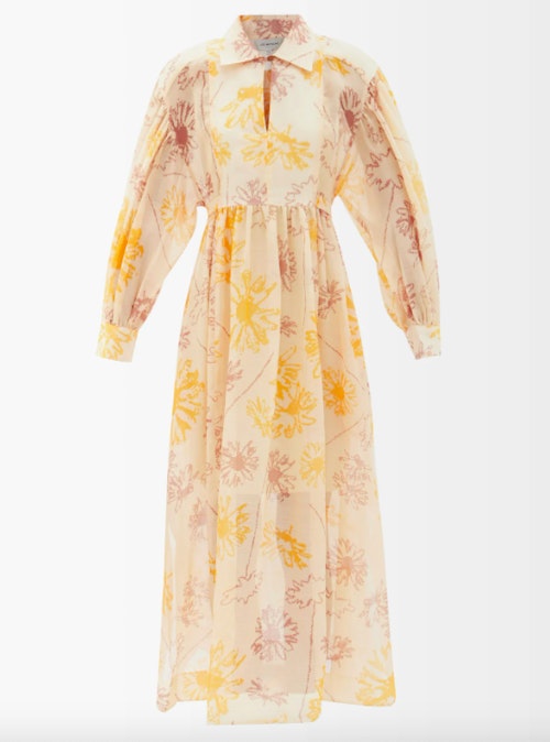 Lee Mathews, Lola Printed Silk And Wool-Georgette Maxi Dress, WAS £740 NOW £592