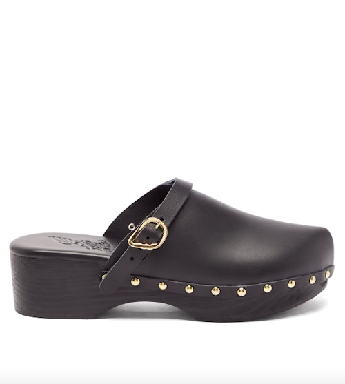 Ancient Greek Sandals, Wing-Buckle Leather Clog Mules, WAS £295 NOW £162