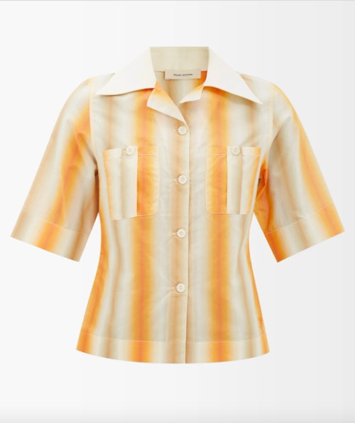 Wales Bonner, Sunrise Gradient-Stripe Cotton-Blend Shirt, WAS £450 NOW £292
