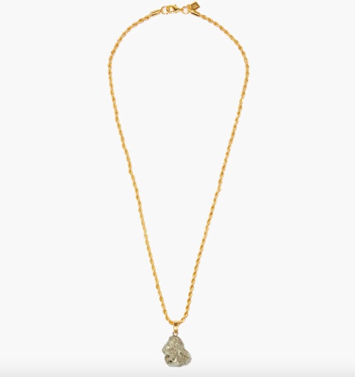Crystal Haze, Pyrite & 18kt Gold-Plated Necklace, WAS £165 NOW £90