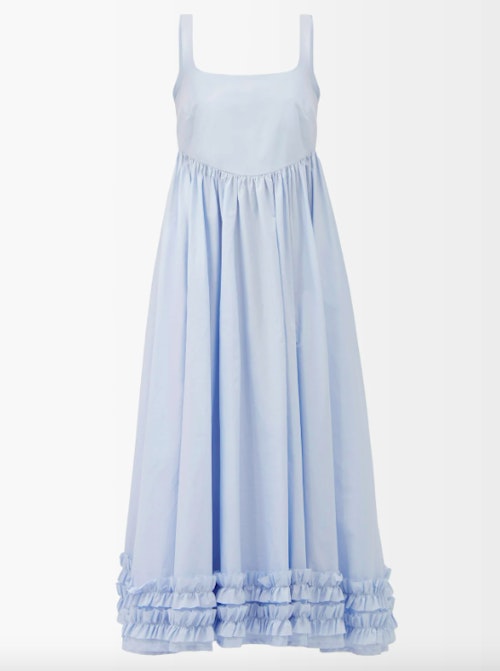 Molly Goddard, Ellen Ruffled Cotton-Poplin Dress, WAS £720 NOW £576