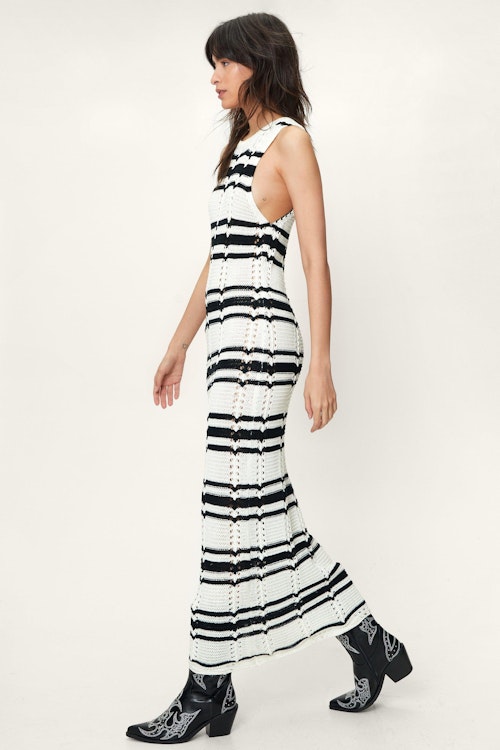 jubilee dresses Nasty Gal, Sleeveless Crochet Stripe Midi Dress, £47.20