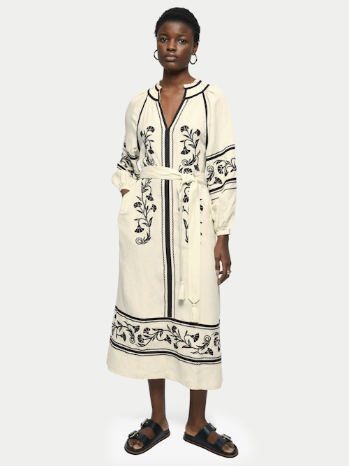 jubilee dresses Jigaw, Linen-blend Embroidery Maxi Dress, £124