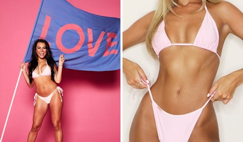 Paige Thorne's Pink Triangle Bikini