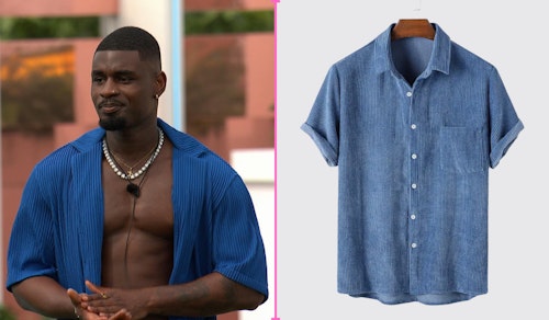 Love Island Dami's Blue Corduroy Shirt (Coupling Up)
