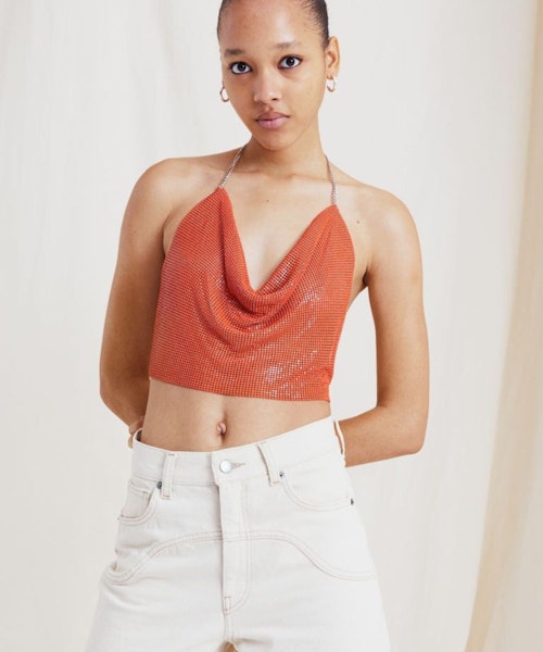 Metal Halterneck Top