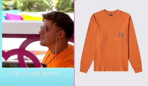 Love Island Luca's Orange Ribbed Shirt (Week One)