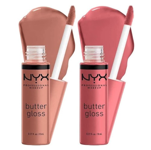 NYX Professional Makeup Butter Gloss, Madeleine & Tiramisu, Duo Pack