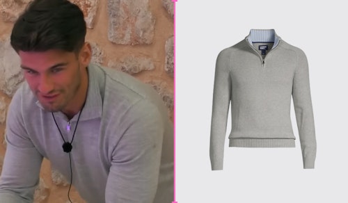 Love Island Jacques' Grey Zip Neck Sweater (Week Two)