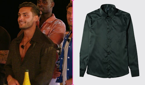 Love Island Davide's Dark Green Silk Shirt (Week Two)