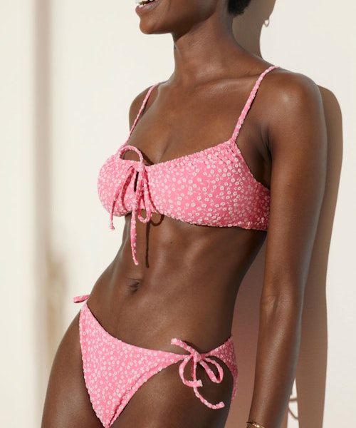 & Other Stories Floral Jacquard Bikini Top