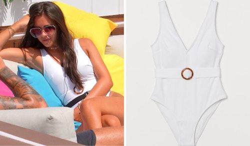 Gemma Owen's White Belted Swimsuit