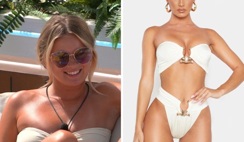 Tasha Ghouri's Cream Bandeau Bikini