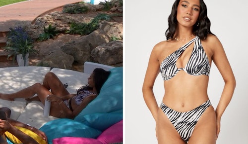 Amber Beckford's One Shoulder Zebra Bikini