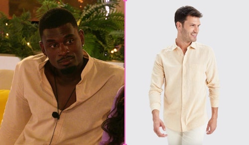 Love Island Dami's Beige Cotton Shirt (Week Two)