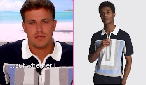 Love Island Luca/Jacques' Striped Blue Polo Shirt (Week Two)