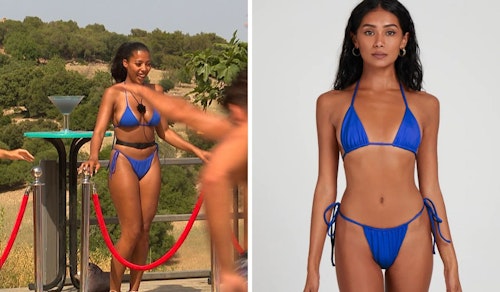 Amber Beckford's Blue Triangle Bikini